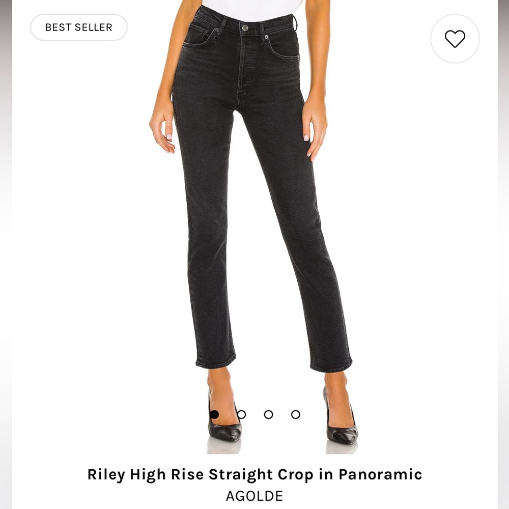 Riley High Rise Straight Crop in Panoramic Black